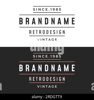 Élément de typographie rétro hipster pour magasin de vêtements, café, magasin de bière, restaurant, entreprise, étiquette, affiche, marque vintage. Illustration de Vecteur