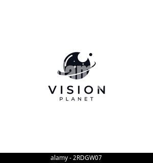 Vision moderne de logo abstrait coloré, vision numérique, vision optique, vision technologique, vision planétaire et centre de vision. Illustration de Vecteur