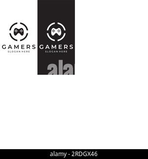 Bâton de jeu ou gamepad logo de conception créative, joystick.logo pour la société de magasin de jeux .game. jeu vidéo. jeu en ligne. Illustration de Vecteur
