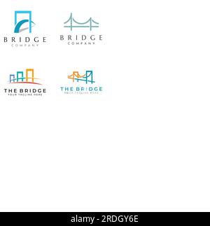 Logo de construction de pont créatif minimaliste et élégant avec un concept moderne. Illustration de Vecteur