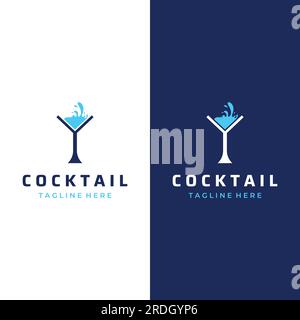 Logos de cocktails alcoolisés, discothèque Drinks.Logos pour boîtes de nuit, bars et plus encore. Illustration de Vecteur