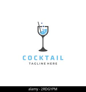 Logos de cocktails alcoolisés, discothèque Drinks.Logos pour boîtes de nuit, bars et plus encore. Illustration de Vecteur