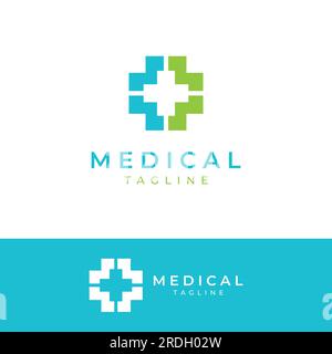 Logo de signe médical utilisant un signe plus simple et moderne, un logo pour médical, pharmacie, pharmacies, hôpitaux. Illustration de Vecteur