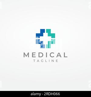 Logo de signe médical utilisant un signe plus simple et moderne, un logo pour médical, pharmacie, pharmacies, hôpitaux. Illustration de Vecteur