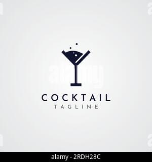 Logos de cocktails alcoolisés, discothèque Drinks.Logos pour boîtes de nuit, bars et plus encore. Illustration de Vecteur