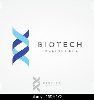 Logo de l'élément ADN. Bio tech, ADN, ADN bio, ADN spiral. Logo peut être pour la science, la pharmacie et médical. Illustration de Vecteur