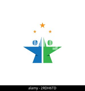 Logo étoile de personnes et images vectorielles Illustration de Vecteur