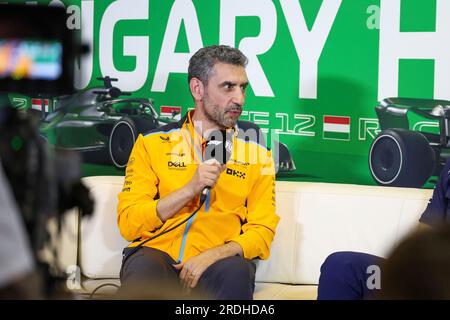 Budapest, Hongrie. 21 juillet 2023. Andrea Stella (ITA, McLaren F1 Team), Grand Prix F1 de Hongrie à Hungaroring le 21 juillet 2023 à Budapest, Hongrie. (Photo de HIGH TWO) crédit : dpa/Alamy Live News Banque D'Images