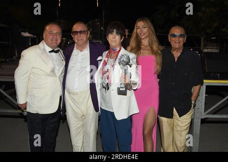 Ischia Global Fest 2023 jour 4 Ischia, Italie. 12 juillet 2023. Dîner de gala Clive Davis, Diane Warren, Pascal Vicedomini, Soleil Sorge - assiste au Banque D'Images