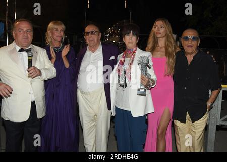 Ischia Global Fest 2023 jour 4 Ischia, Italie. 12 juillet 2023. Dîner de gala Clive Davis, Diane Warren, Pascal Vicedomini, Soleil Sorge - assiste au Banque D'Images