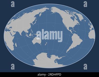 Forme de la plaque tectonique du récif Balmoral sur la carte des contours du monde dans la projection oblique de Fahey centrée méridien et latitudinalement. Illustration de Vecteur