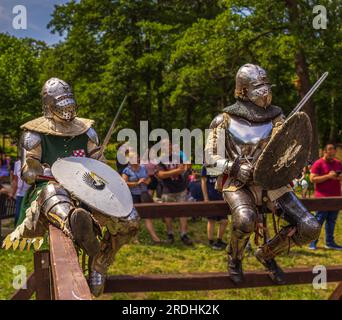reconstitution du tournoi de chevaliers Banque D'Images