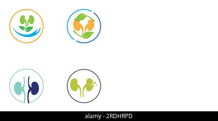 logo de santé rénale et de soins rénaux à l'aide d'une icône de concept vectoriel Illustration de Vecteur