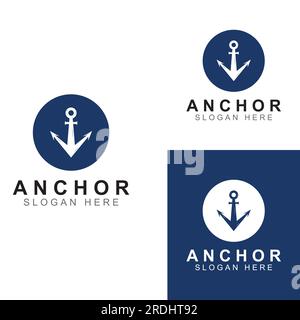 Vecteur de conception de logo et de symbole d'ancre. Illustration de Vecteur