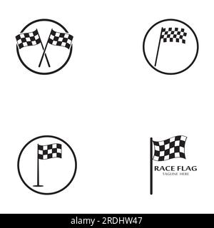 L'icône du drapeau de course, simple vecteur illustration design Illustration de Vecteur