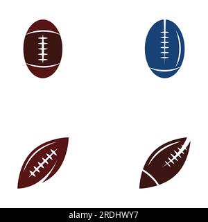 Logo du ballon de rugby. En utilisant le concept de conception d'illustration vectorielle.peut être utilisé pour les logos sportifs et un logo d'équipe Illustration de Vecteur