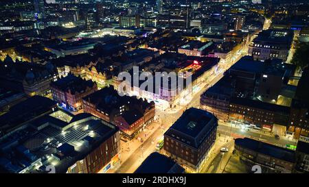 Belles images de vue prises à Leeds pendant la nuit Banque D'Images