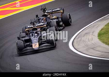 Budapest, Hongrie. 21 juillet 2023. Voiture APXGP vue sur la piste avant la première séance d'essais du Grand Prix de F1 de Hongrie au Hungaroring, près de Budapest. (Photo jure Makovec/SOPA Images/Sipa USA) crédit : SIPA USA/Alamy Live News Banque D'Images