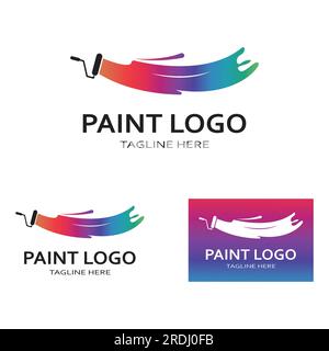 Illustration de l'icône vectorielle du logo Paint Illustration de Vecteur