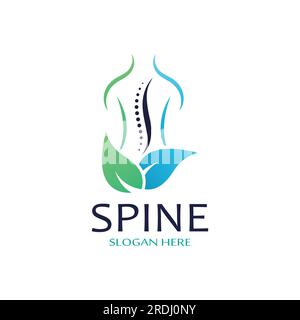 Diagnostics spinaux, soins de la colonne vertébrale et santé de la colonne vertébrale.avec concept de conception d'icône de vecteur moderne Illustration de Vecteur