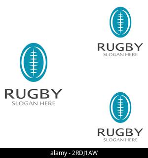 Logo du ballon de rugby. En utilisant le concept de conception d'illustration vectorielle.peut être utilisé pour les logos sportifs et un logo d'équipe Illustration de Vecteur