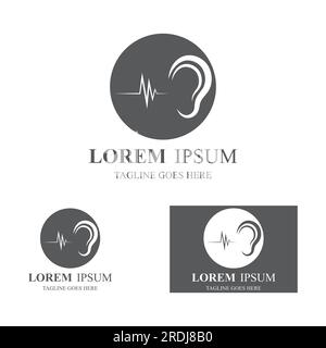 vecteur de logo d'icône d'oreille de sens d'audition Illustration de Vecteur