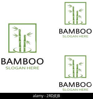 Logo d'une plante de bambou ou d'un type de plante creuse. Utilisation d'une conception de concept vectoriel moderne Illustration de Vecteur