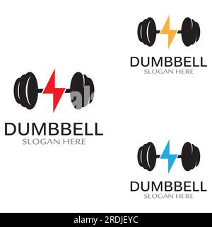 Logo de silhouette de fitness de gym et barbell.Design pour gym de fitness et barbell, en utilisant la conception vectorielle Illustration de Vecteur