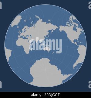 Forme de la plaque tectonique du Timor sur la carte des contours du monde dans la projection oblique de Lagrange centrée méridien et latitudinal. Illustration de Vecteur