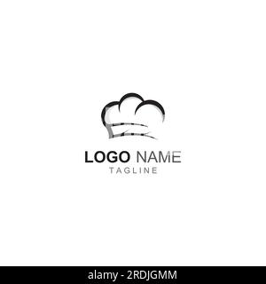 Logo de chapeau de chef pour restaurant, café et livraison de nourriture en ligne. Logo avec conception vectorielle. Illustration de Vecteur