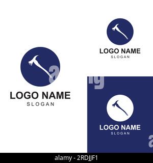 Axe logo / logo hachette avec vecteur de conception de concept. Illustration de Vecteur