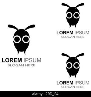 logo de tête de fourmi. Utilisation de concepts de conception vectorielle Illustration de Vecteur