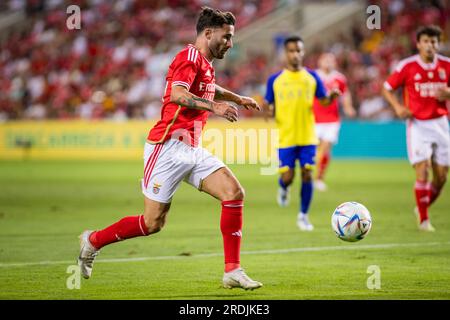 Faro, Portugal. 20 juillet 2023. Rafa Silva de SL Benfica en action lors du match de football de la coupe de l'Algarve (pré-saison amicale) entre Al Nassr FC et SL Benfica à l'Estadio Algarve. (Score final : Al Nassr FC 1 - 4 SL Benfica) crédit : SOPA Images Limited/Alamy Live News Banque D'Images