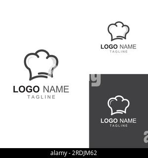 Logo de chapeau de chef pour restaurant, café et livraison de nourriture en ligne. Logo avec conception vectorielle. Illustration de Vecteur