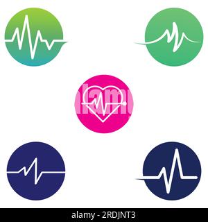 Ligne d'impulsion ou onde médicale. Vecteur de concept de conception de logo Illustration de Vecteur