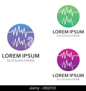 Ligne d'impulsion ou onde médicale. Vecteur de concept de conception de logo Illustration de Vecteur