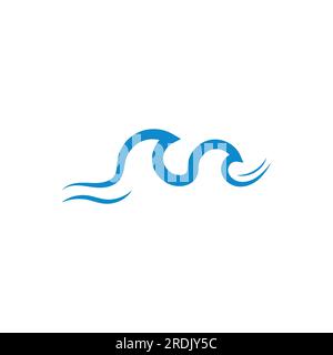 L'icône de l'onde de l'eau logo design illustration vectorielle Illustration de Vecteur