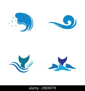 L'icône de l'onde de l'eau logo design illustration vectorielle Illustration de Vecteur