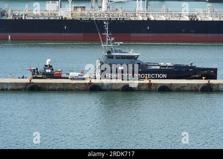 Nouveau navire de patrouille des pêches des Malouines, FPV, LILIBET utilisé pour impacter la criminalité et les abus en mer. Banque D'Images