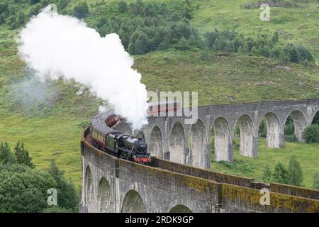 45212, 2Y68 de fort William à Mallaig 'le Jacobite'. Glenfinnan, fort William, Highlands, Écosse, Royaume-Uni. 14 juillet 2023. Photographie de Richard Holmes. Banque D'Images