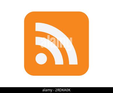 Symbole RSS blanc et orange. Illustration vectorielle. Illustration de Vecteur