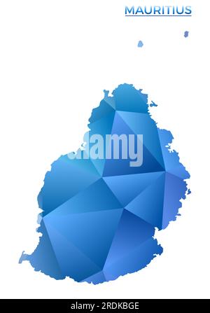 Carte vectorielle polygonale de Maurice. Îlot géométrique vibrant dans un style poly bas. Illustration puissante pour vos infographies. Illustration de Vecteur