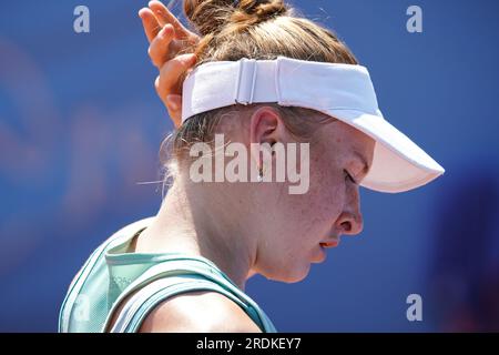 Nice, France. 21 juillet 2023. Céline Naef de Suisse lors de la Hopman Cup 2023, Championnats du monde mixtes ITF le 21 juillet 2023 au Nice Lawn tennis Club à Nice, France - photo Emilie Lohmann/OLLI Media/DPPI crédit : DPPI Media/Alamy Live News Banque D'Images