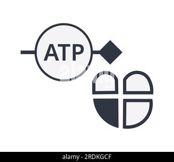 Symbole de stimulation anti-tachycardie. Version ventriculaire droite. Illustration de Vecteur