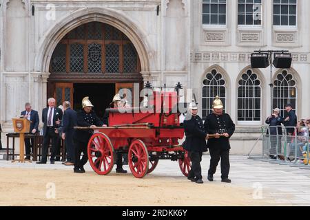 Guildhall, Londres, Royaume-Uni. 22 juillet 2023. La cérémonie de marquage des chariots 2023 a lieu au Guildhall Yard, à Londres. Crédit : Matthew Chattle/Alamy Live News Banque D'Images