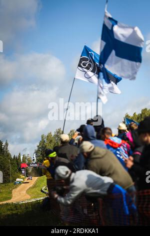 Tartu, Estonie - 22/07/2023, Tartu, Estonie. 22 juillet 2023. 33 Elfyn EVANS (GBR), Scott MARTIN (GBR), TOYOTA GAZOO RACING WRT, TOYOTA GR Yaris Rally1 Hybrid, WRC, WRC, action lors du Rallye Estonia 2023, 8e manche du Championnat du monde des voitures de rallye WRC 2023, du 20 au 23 juillet 2023 à Tartu, Estonie - photo Nikos Katikis/DPPI crédit: DPPI Media/Alamy Live News Banque D'Images