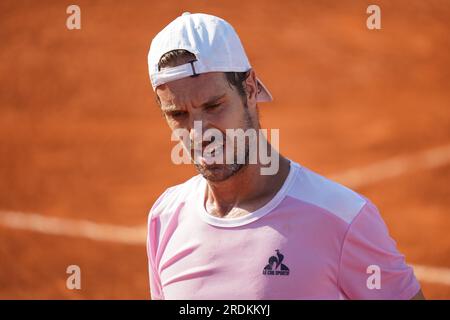 Nice, France. 21 juillet 2023. Richard Gasquet de France lors de la Hopman Cup 2023, Championnats du monde mixtes ITF le 21 juillet 2023 au Nice Lawn tennis Club à Nice, France - photo Emilie Lohmann/OLLI Media/DPPI crédit : DPPI Media/Alamy Live News Banque D'Images