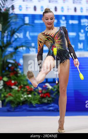 Milan, Italie. 22 juillet 2023. VEDENEEVA Ekaterina (SLO) pendant la gymnastique rythmique - coupe du monde, gymnastique à Milan, Italie, juillet 22 2023 crédit : Agence photo indépendante/Alamy Live News Banque D'Images