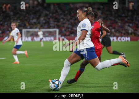 Lauren James #7 d'Angleterre croise le ballon lors de la coupe du monde féminine de la FIFA 2023 Groupe D Angleterre femmes vs Haïti femmes au Suncorp Stadium, Brisbane, Australie, le 22 juillet 2023 (photo de Patrick Hoelscher/News Images) dans , le 7/22/2023. (Photo de Patrick Hoelscher/News Images/Sipa USA) Banque D'Images