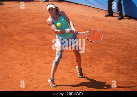 21 juillet 2023, Nice, Provence-Alpes-CÃ te Azur, FRANCE : ALIZE CORNET de France en action lors de la Hopman Cup 2023, Championnats du monde Mixte Team de l'ITF le 21 juillet 2023 au Nice Lawn tennis Club à Nice, France (crédit image : © Emilie Lohmann/ZUMA Press Wire) USAGE ÉDITORIAL UNIQUEMENT! Non destiné à UN USAGE commercial ! Banque D'Images